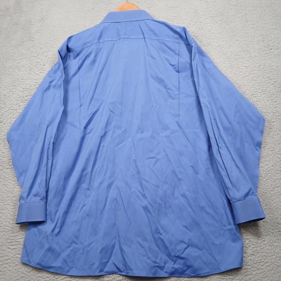 Jos‎ A Bank Traveler Dress Shirt Men's 18.5 35 Blue 100% Cotton Wrinkle Free - Picture 3 of 8